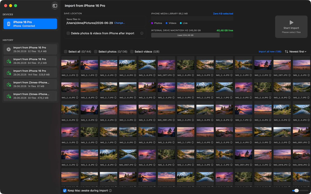 Photo RollOff statistics view
